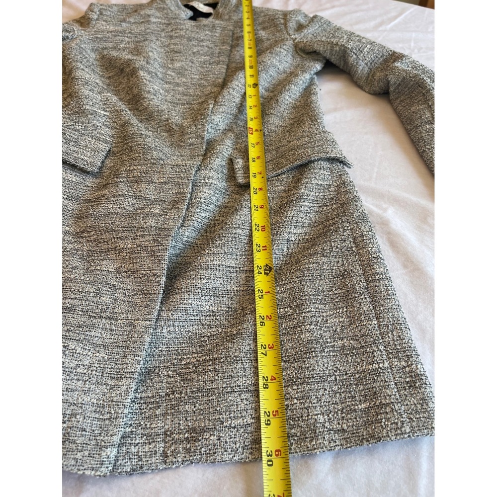 Dex The Suit Shop New York Grey Tweed Asymmetrical Snap Front Blazer XS Classic - Picture 8 of 10
